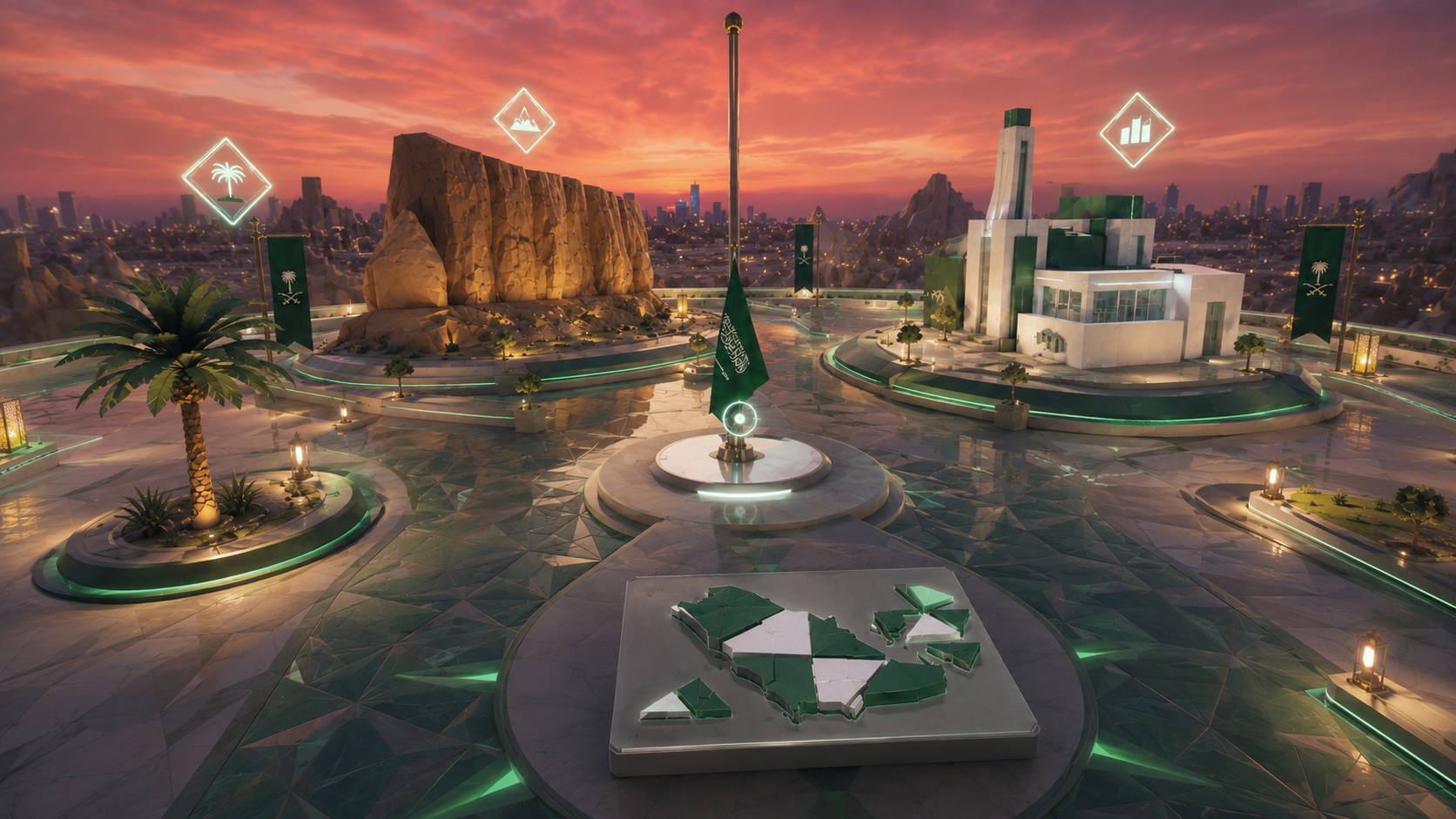 Aerial view of the Saudi National Day VR plaza